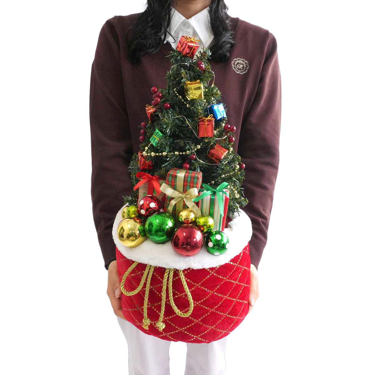 LED ノルディックレッドバッククリスマスツリー50cm