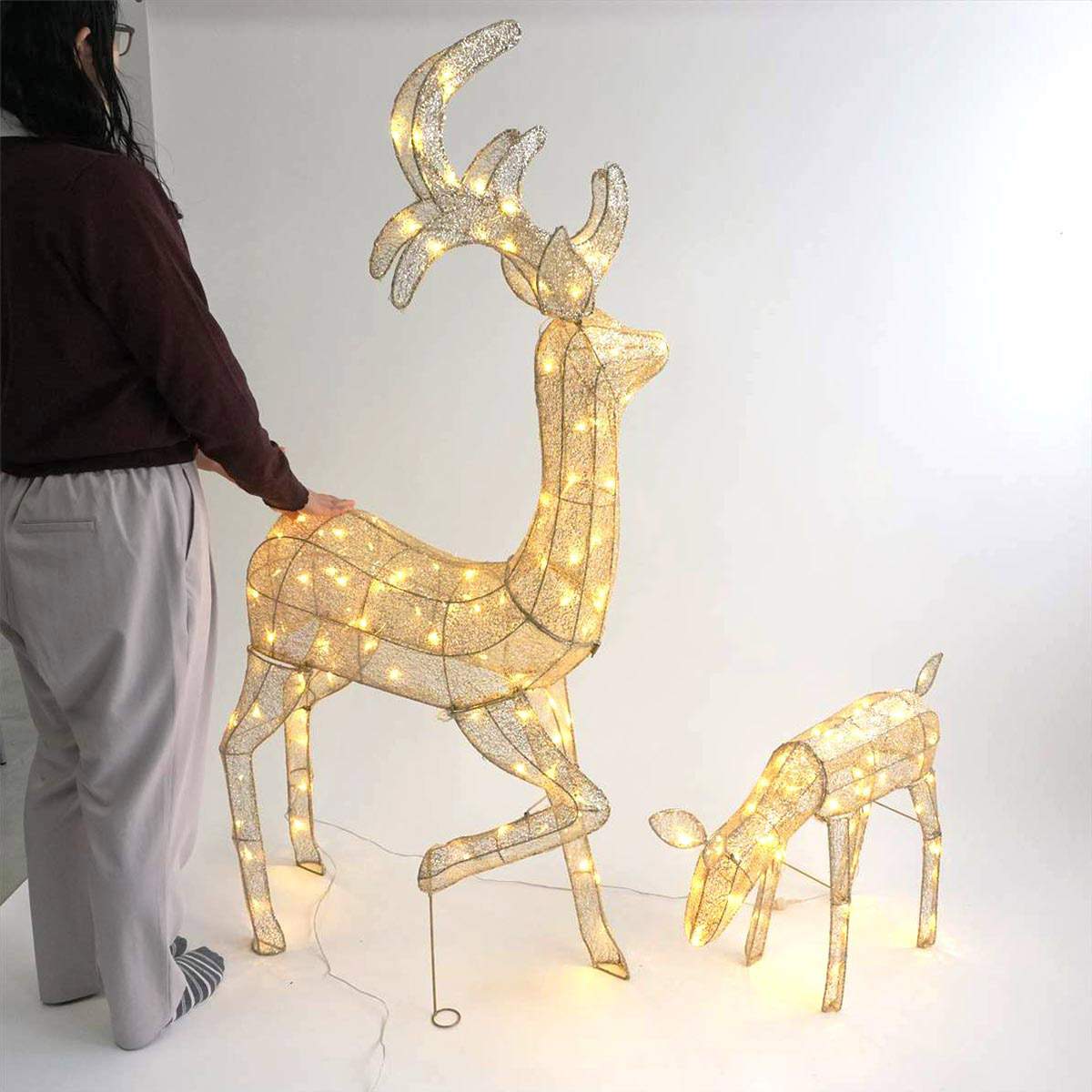LEDファブリックスタンド 2連トナカイ