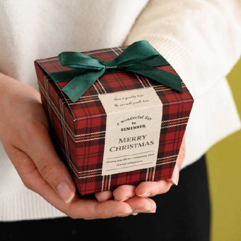 【20枚】クリスマスリボン付キューブボックス