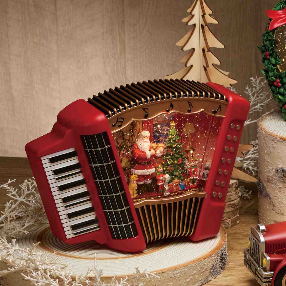 LEDスノーイングライト アコーディオンサンタ