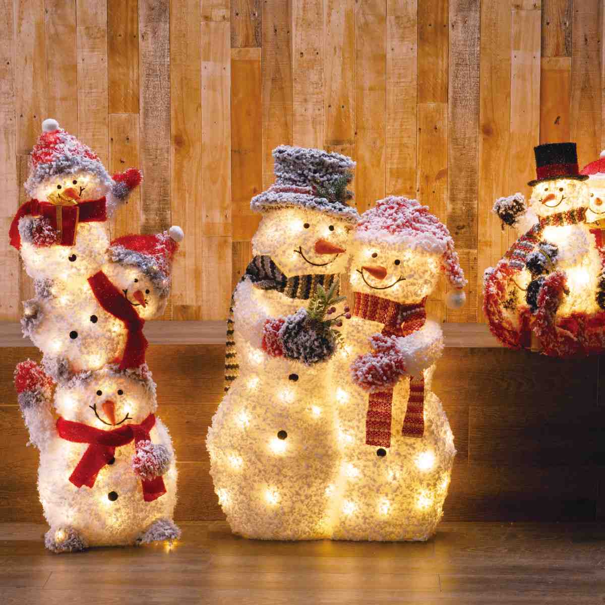 LEDファブリック スノーマンフレンズ 高さ105cm