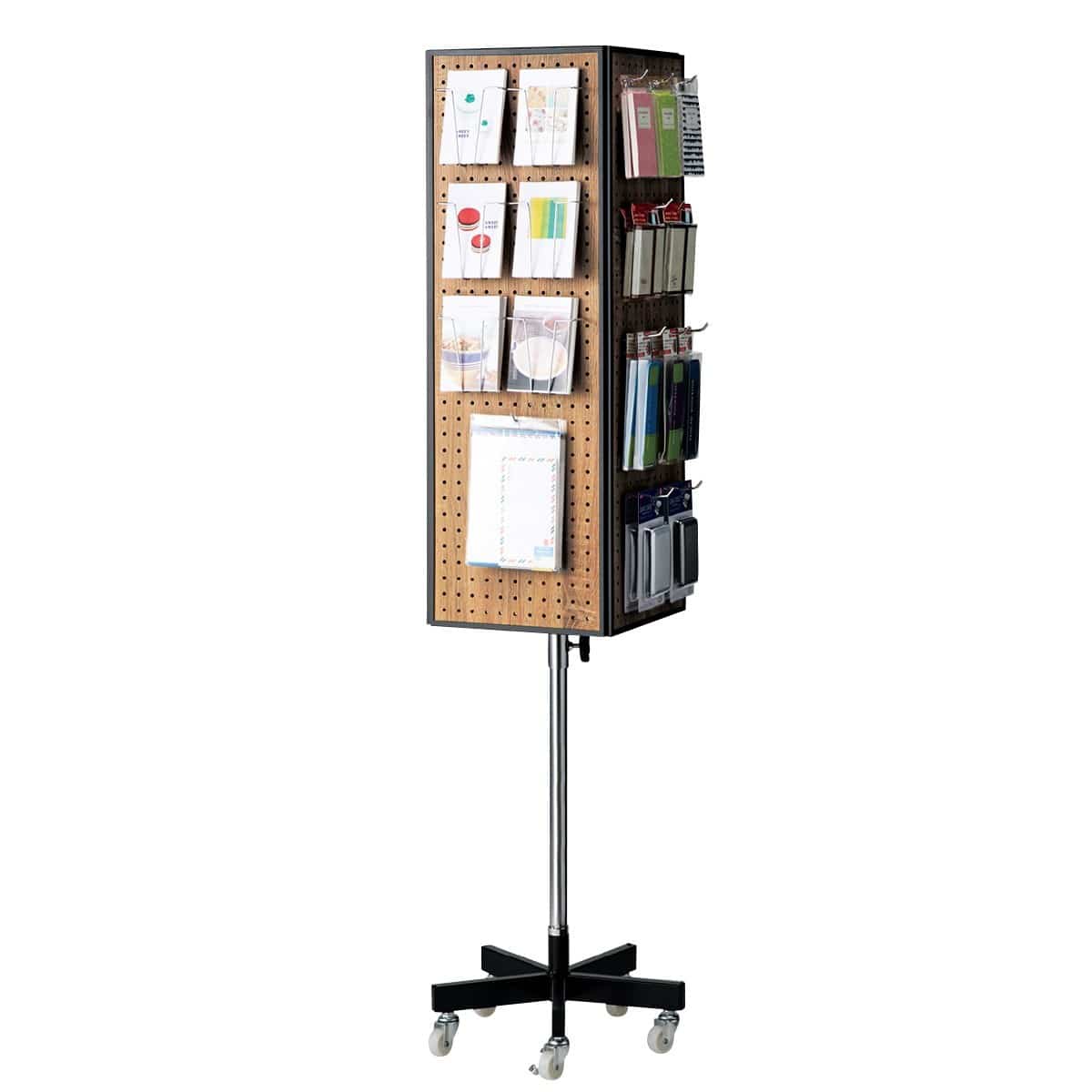 4面回転有孔ボード什器〔ストエキオリジナル〕(ホワイト): 店舗什器