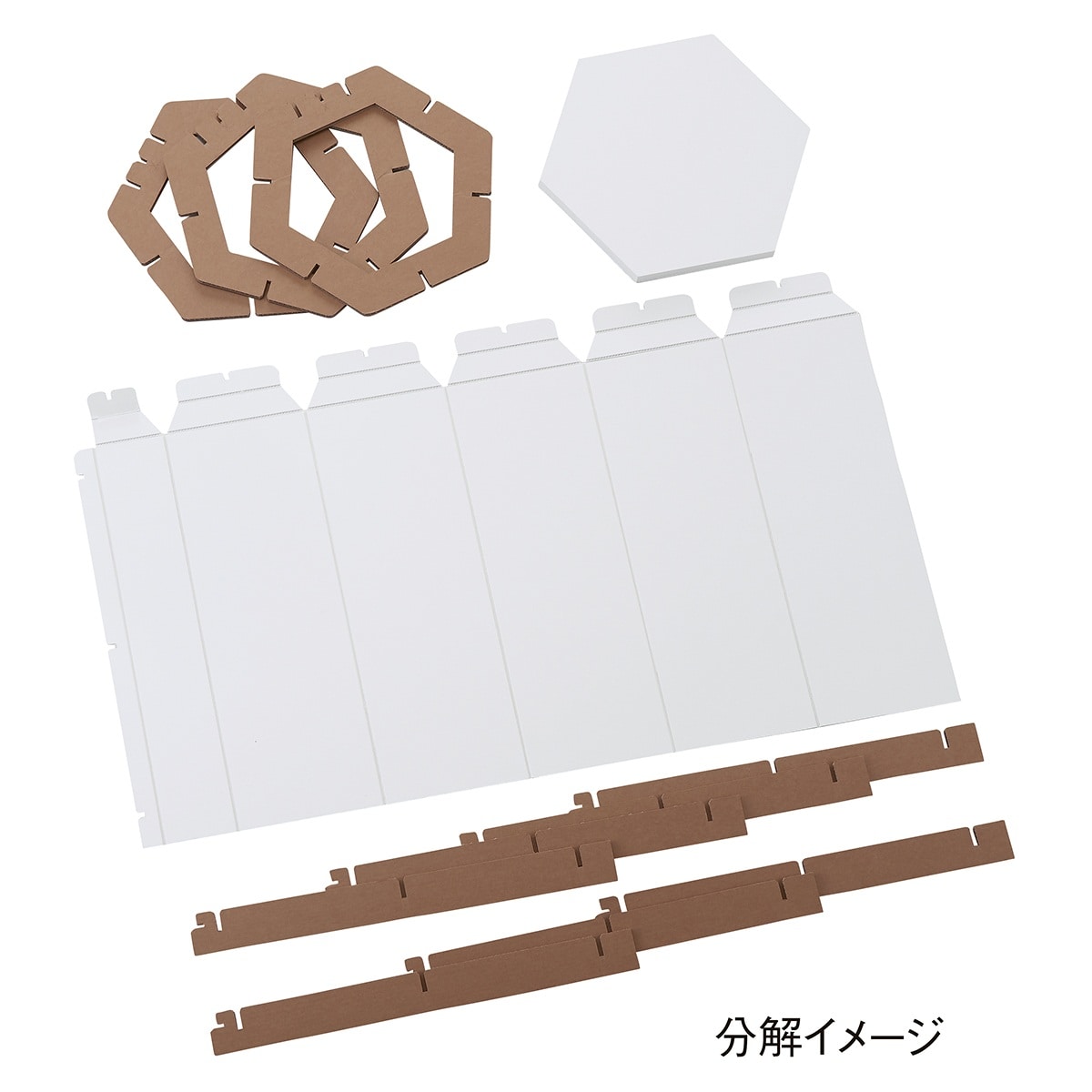 店舗用品 店舗什器 紙製六角柱ステージ 六角柱