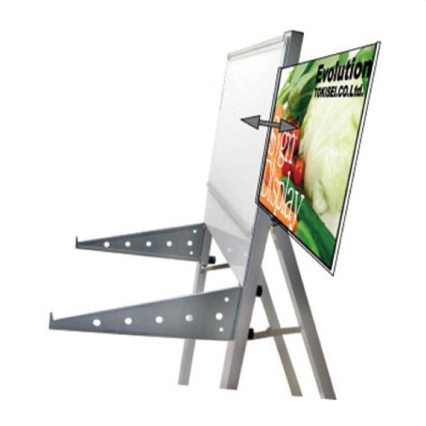 ラックスタンド看板 A3横 シルバー／ブラック シルバー RASK-A3YW