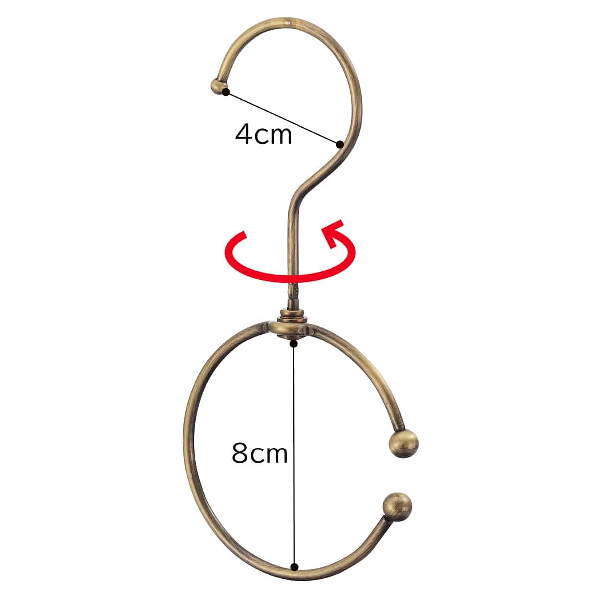 【5個】ディスプレイ用ラウンドフック 小 アンティークゴールド
