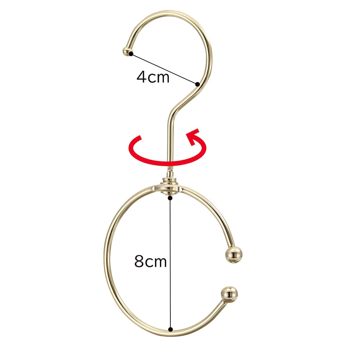 【5個】ディスプレイ用ラウンドフック 小 ゴールド