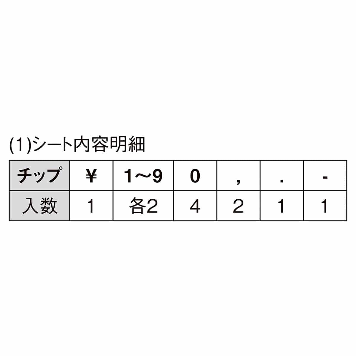 マグネット数字シート シルバー文字 数字アソート