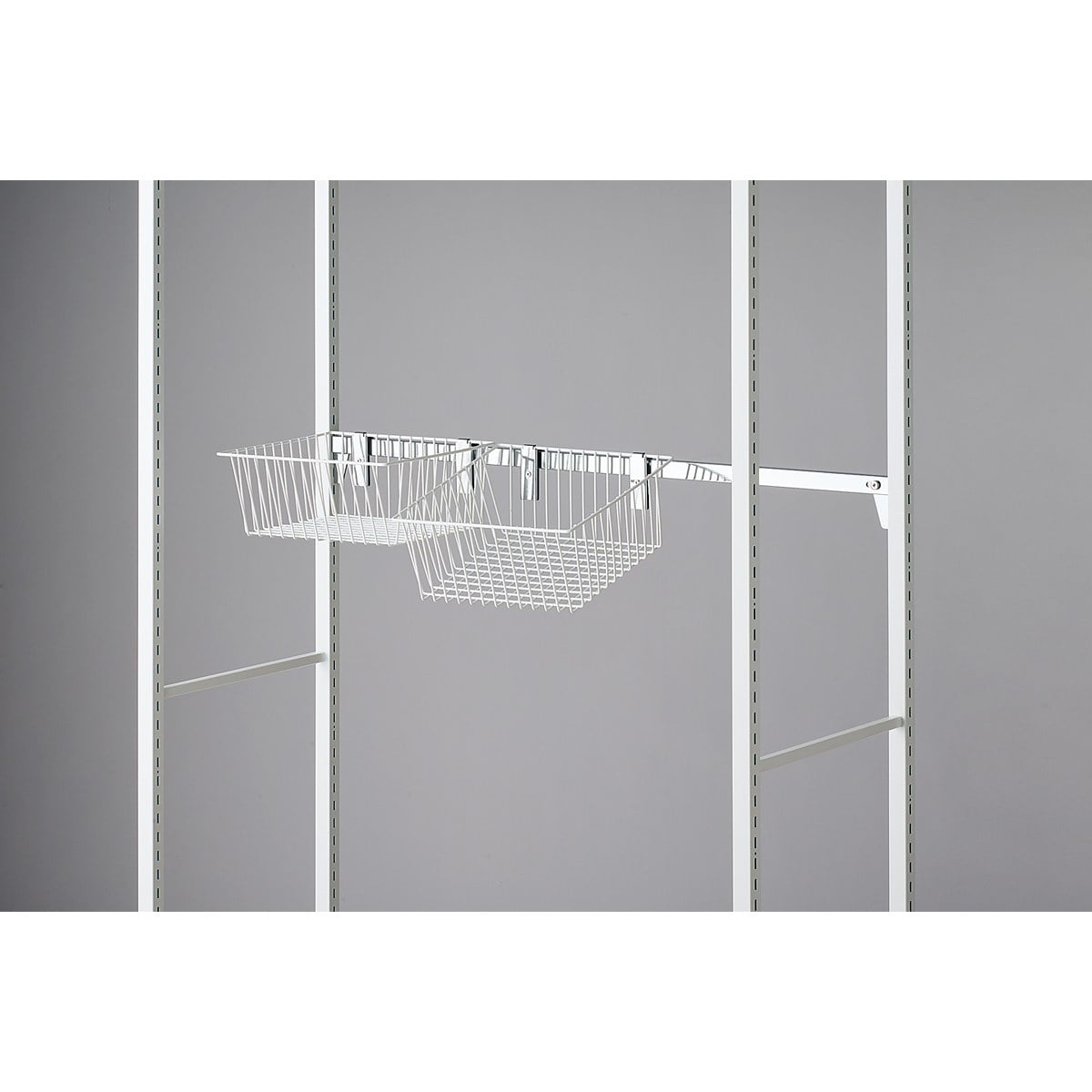 角バー用ネットカゴ 2WAYタイプ(水平／傾斜)〔ストエキオリジナル〕 ホワイト