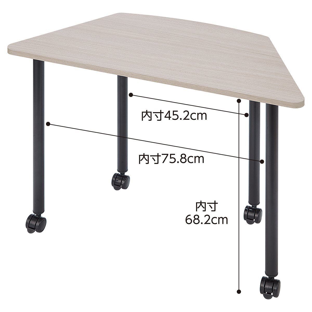 キャスター付きミーティングテーブル〔ストエキオリジナル〕 グレーオーク