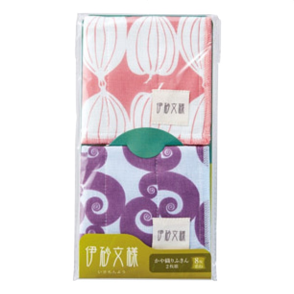 【180セット】 伊砂文様 かや織りふきん2枚組