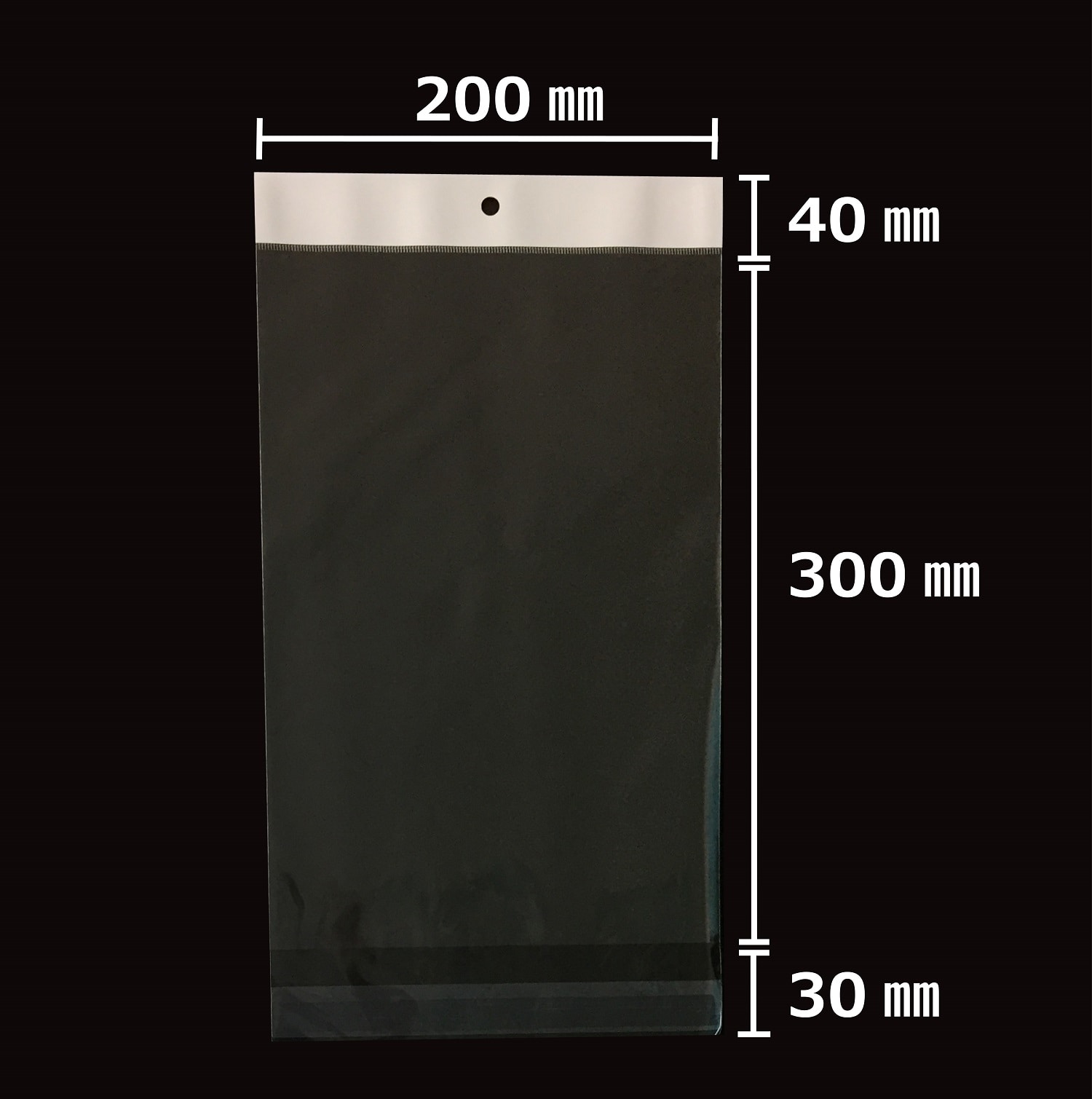 ヘッダー付OPP袋（クリアパック）(40μ 35x80mm): 袋