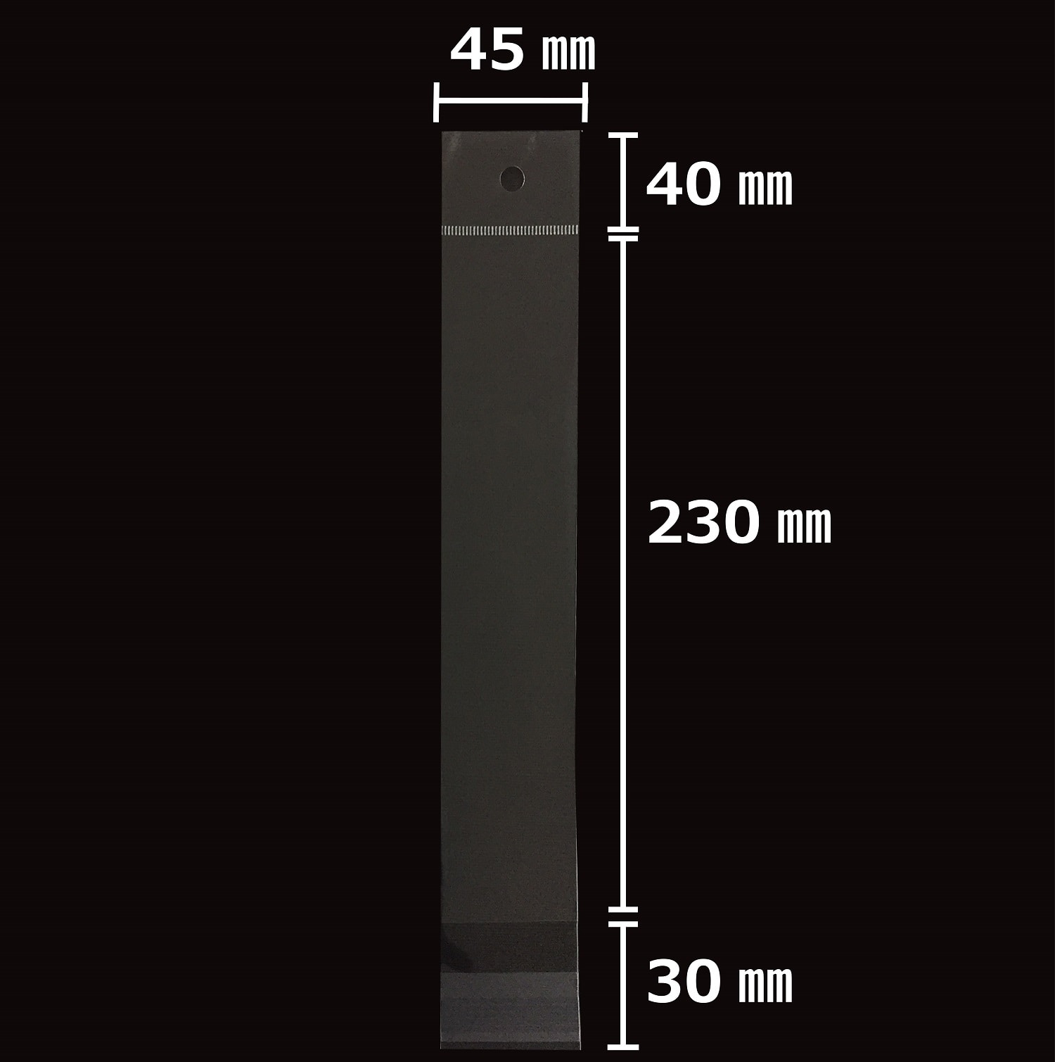 ヘッダー付OPP袋（クリアパック）(40μ 35x80mm): 袋
