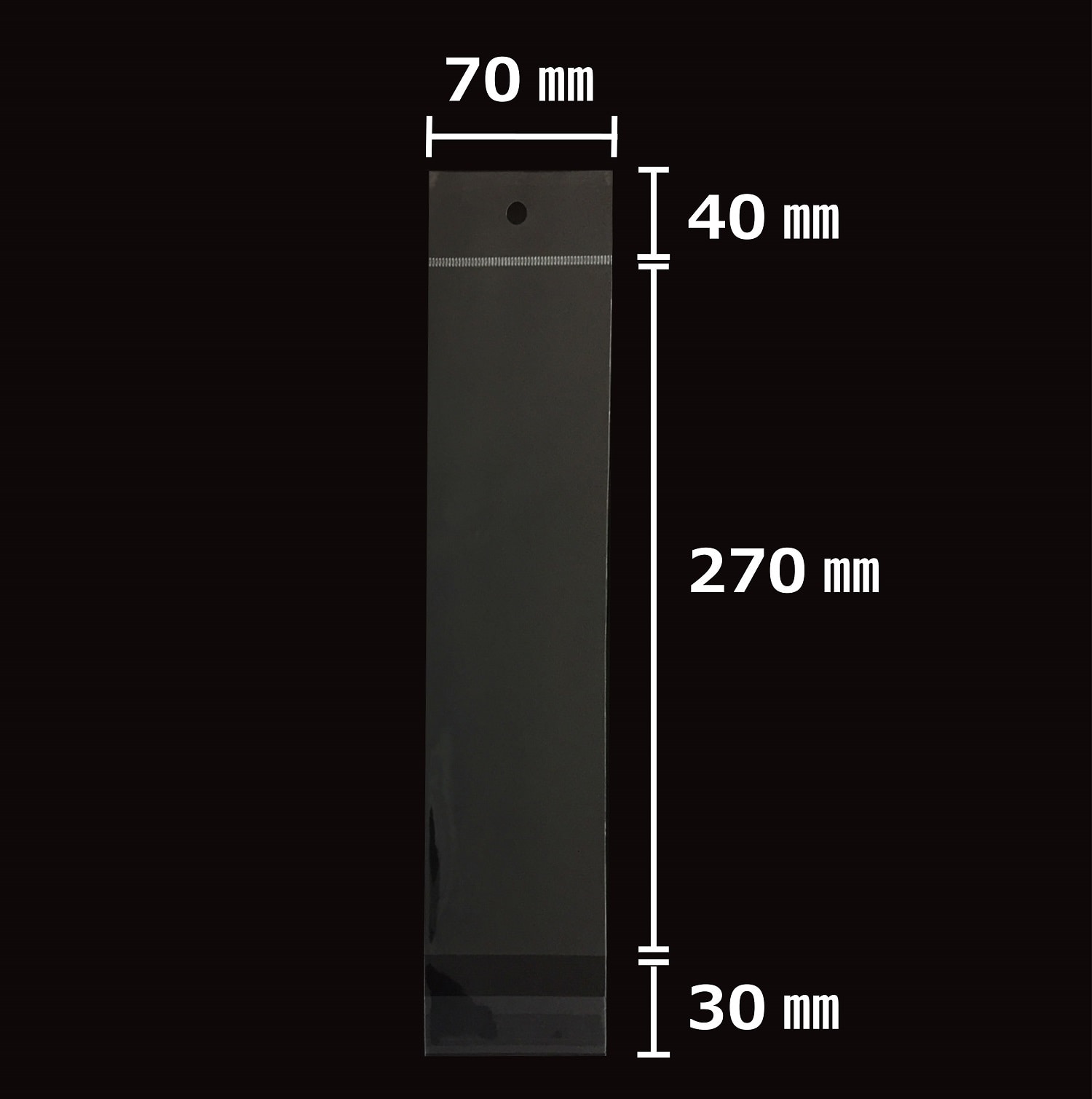 ヘッダー付OPP袋（クリアパック）(40μ 35x80mm): 袋