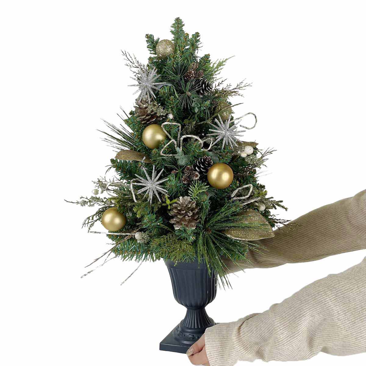 クラシックポットクリスマスツリー 75cm レッド