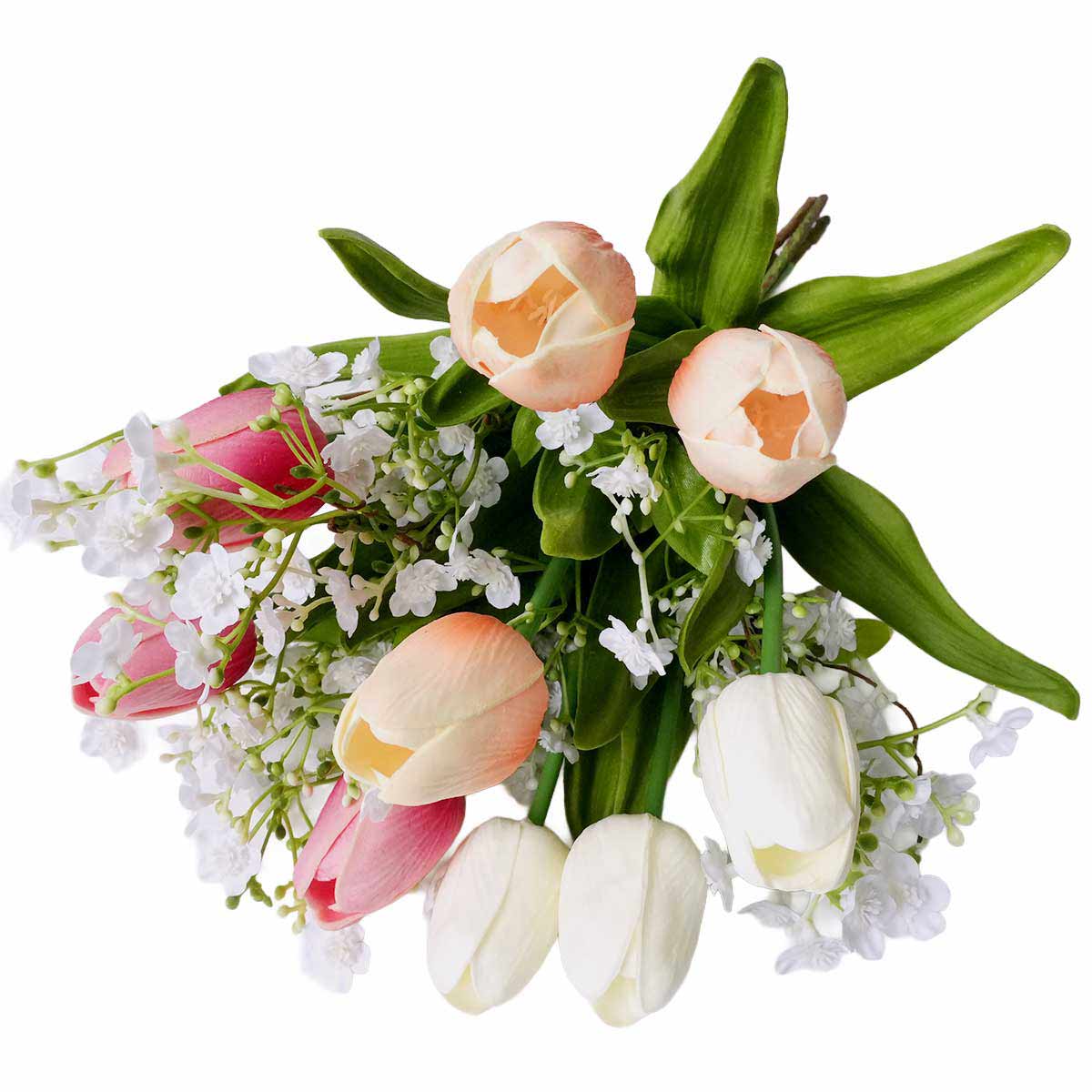 チューリップかすみ草造花ブーケ42cm