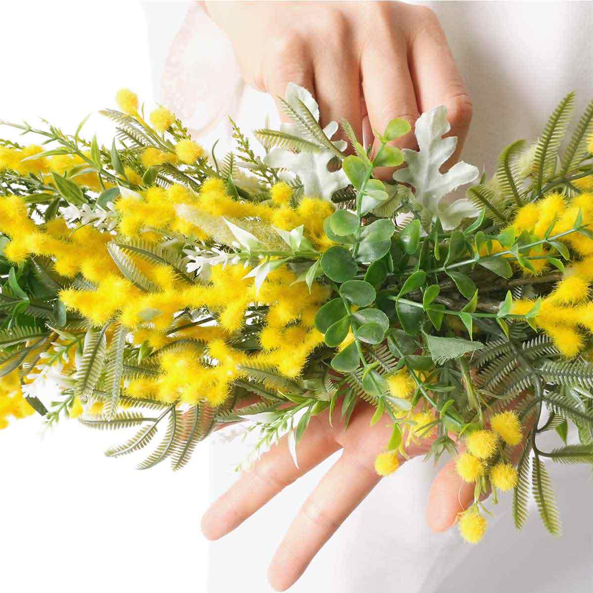 ミモザ造花ワイドスワッグ［ストエキオリジナル］