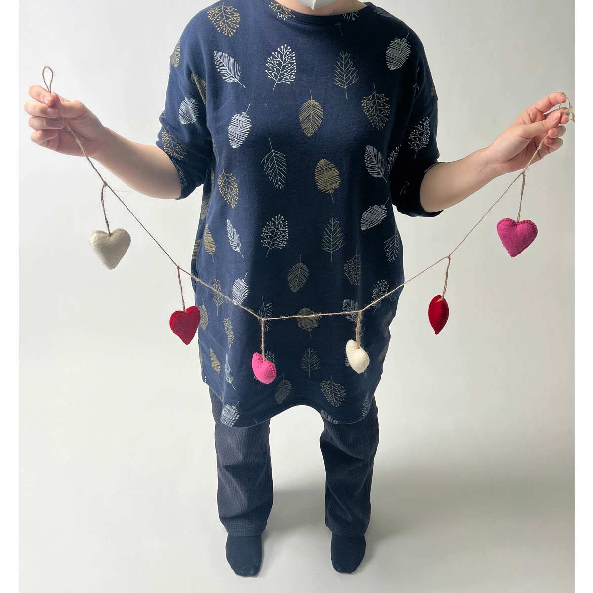 ウールハート バレンタインガーランド120cm