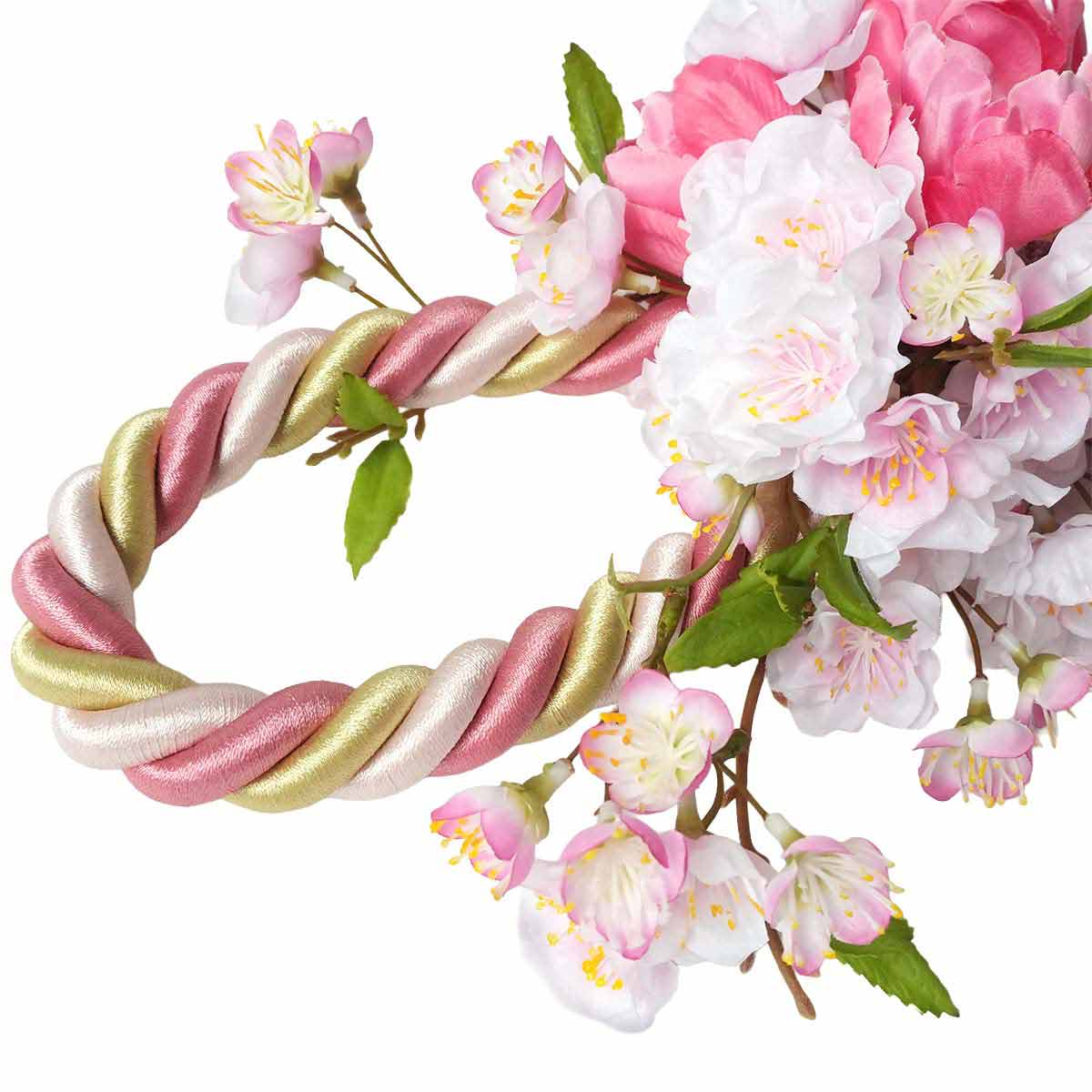 桜タッセル造花リース40cm