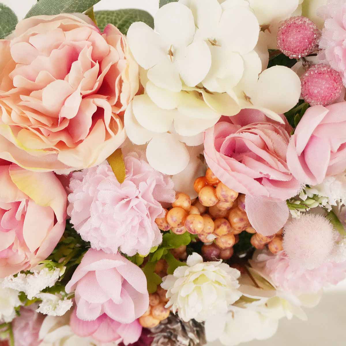 ナチュラルフラワーリース34cm (造花)