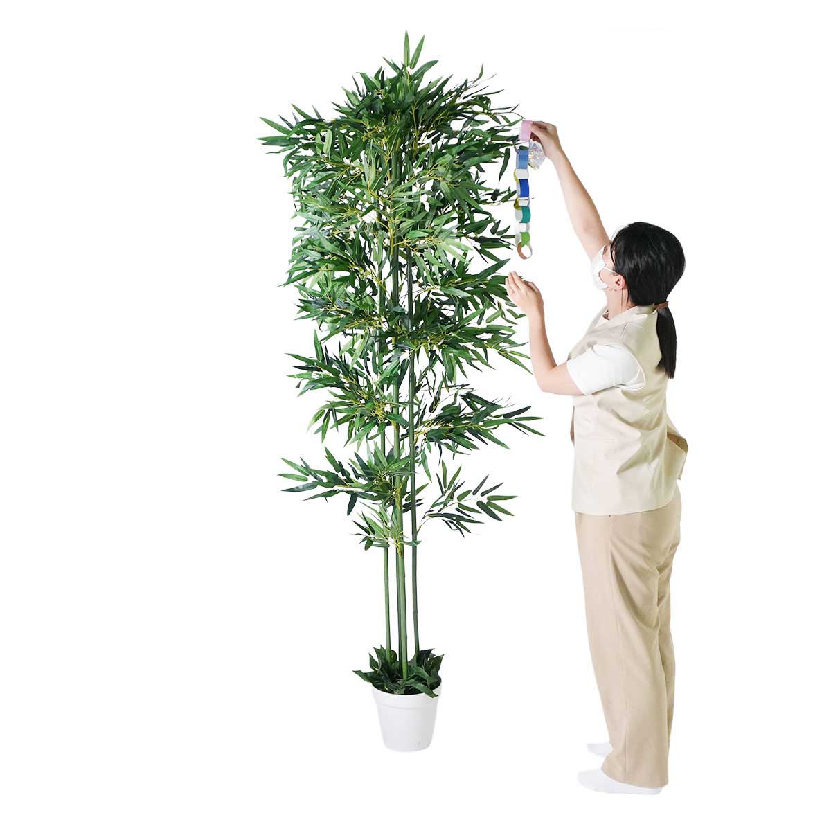 七夕笹バンブー高さ210cm　(人工観葉植物)〔ストエキオリジナル〕