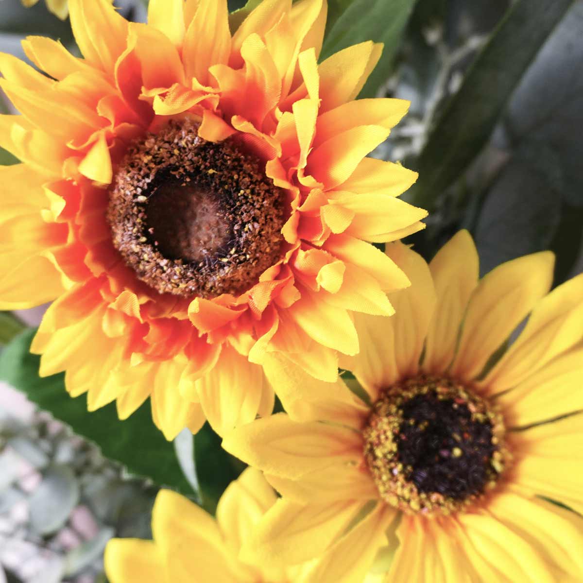 ひまわり造花スワッグ62cm〔ストエキオリジナル〕