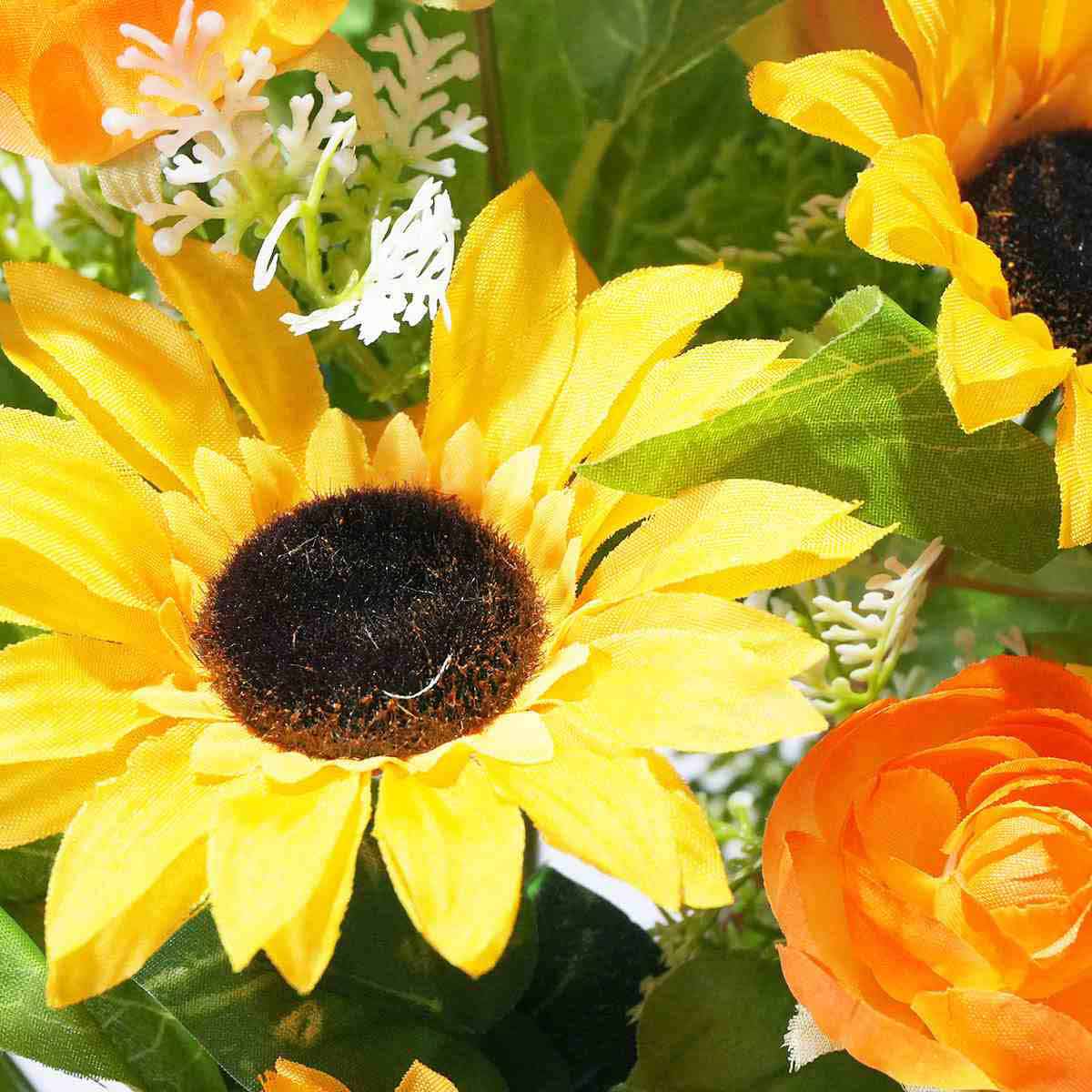 フレッシュひまわり造花アレンジ55cm［ストエキオリジナル］