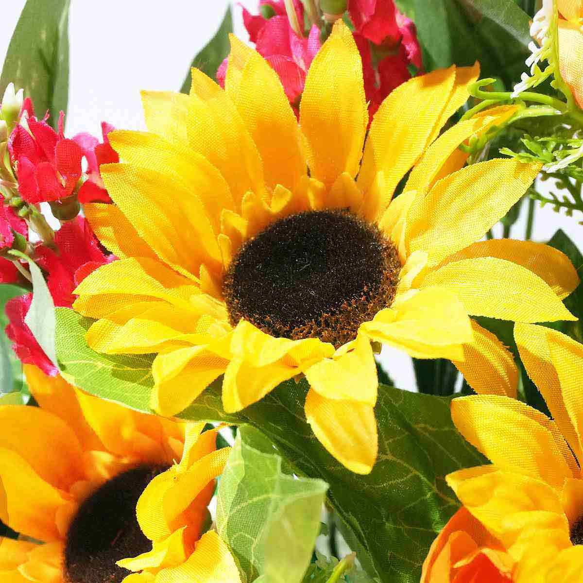 ミックスひまわり造花バスケット［ストエキオリジナル］