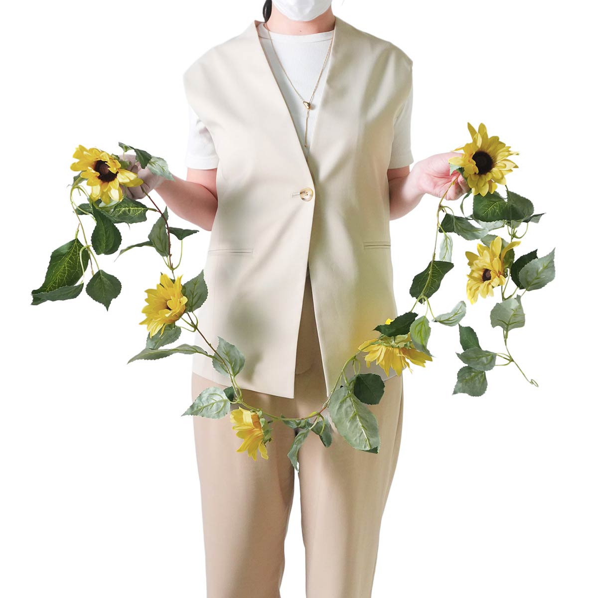 ひまわり造花ガーランド シンプル