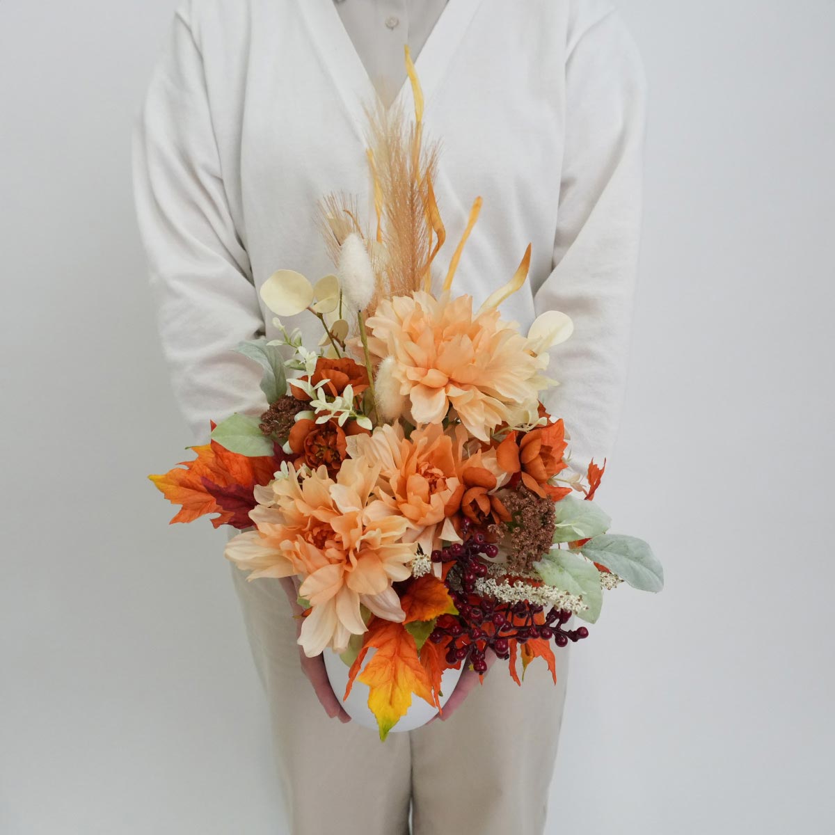 オータムダリア造花アレンジ 高さ47cm
