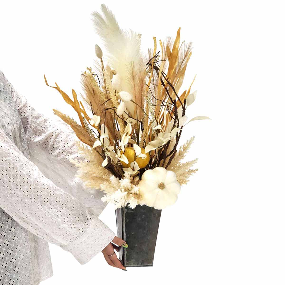 エレガントパンパスグラスアレンジ高さ75cm　(造花)