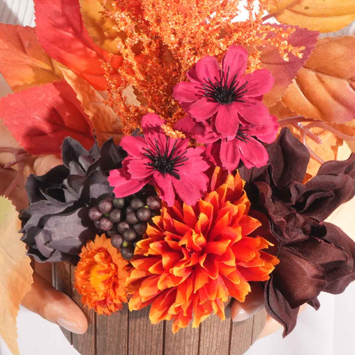 オータムフラワーアレンジ高さ27cm（造花）