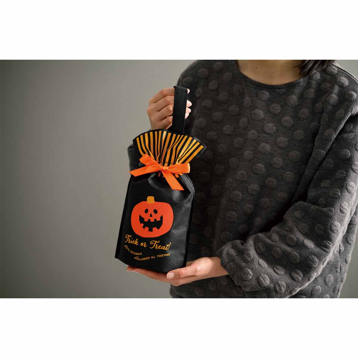 【20枚】 手提げ不織布バッグ パンプキンハロウィン
