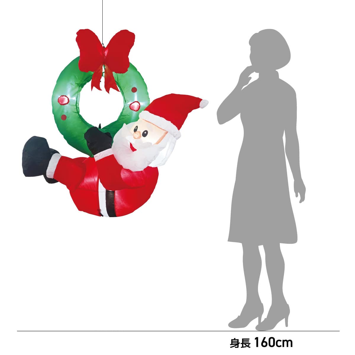エアーディスプレイ サンタクリスマスリース
