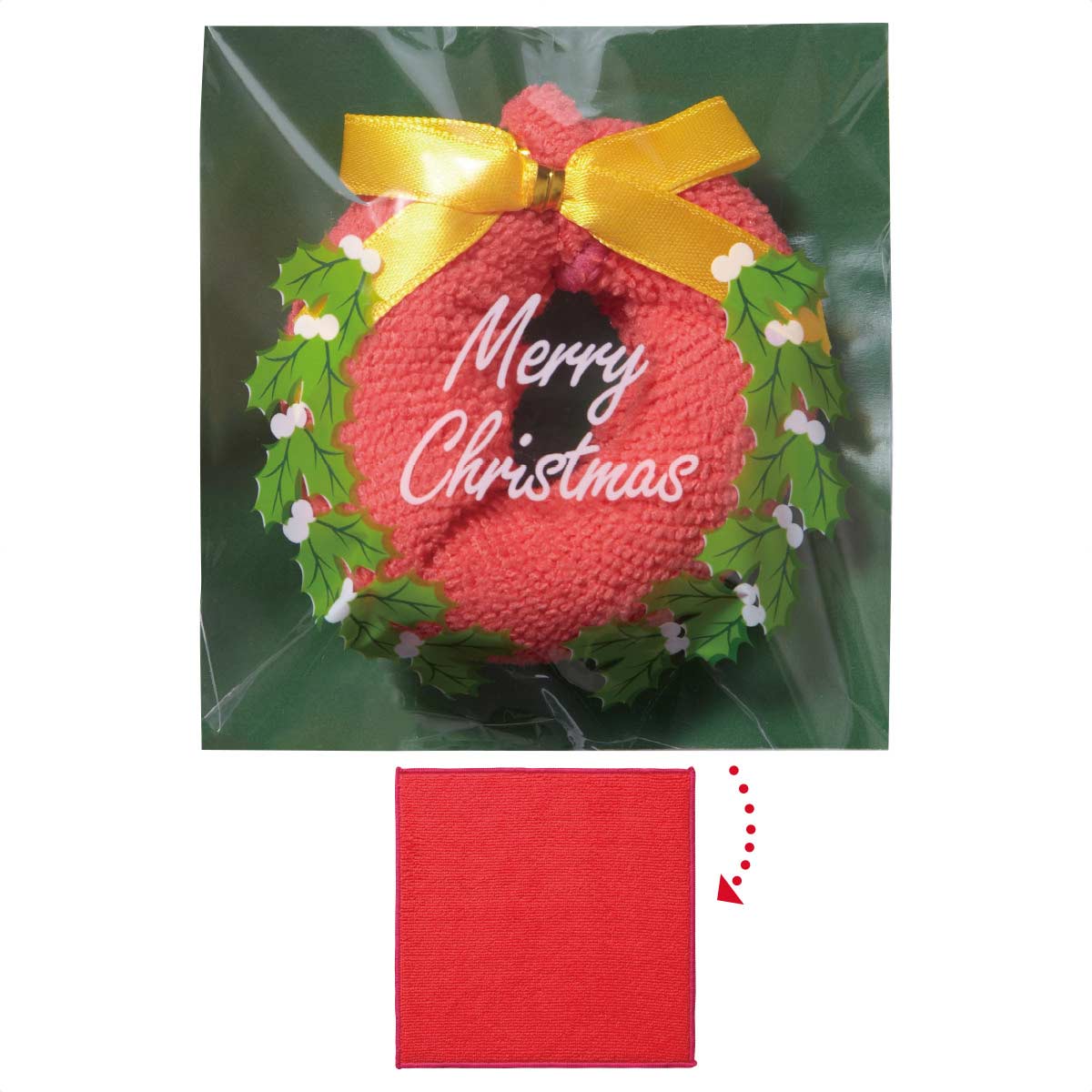 200個 クリスマスリースタオルハンカチ
