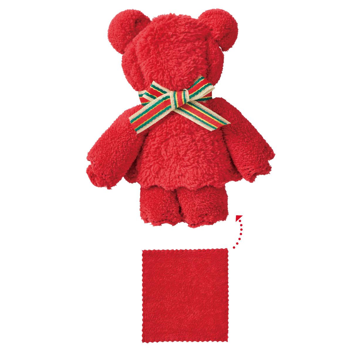 100個 クリスマスふんわりベアタオルハンカチ