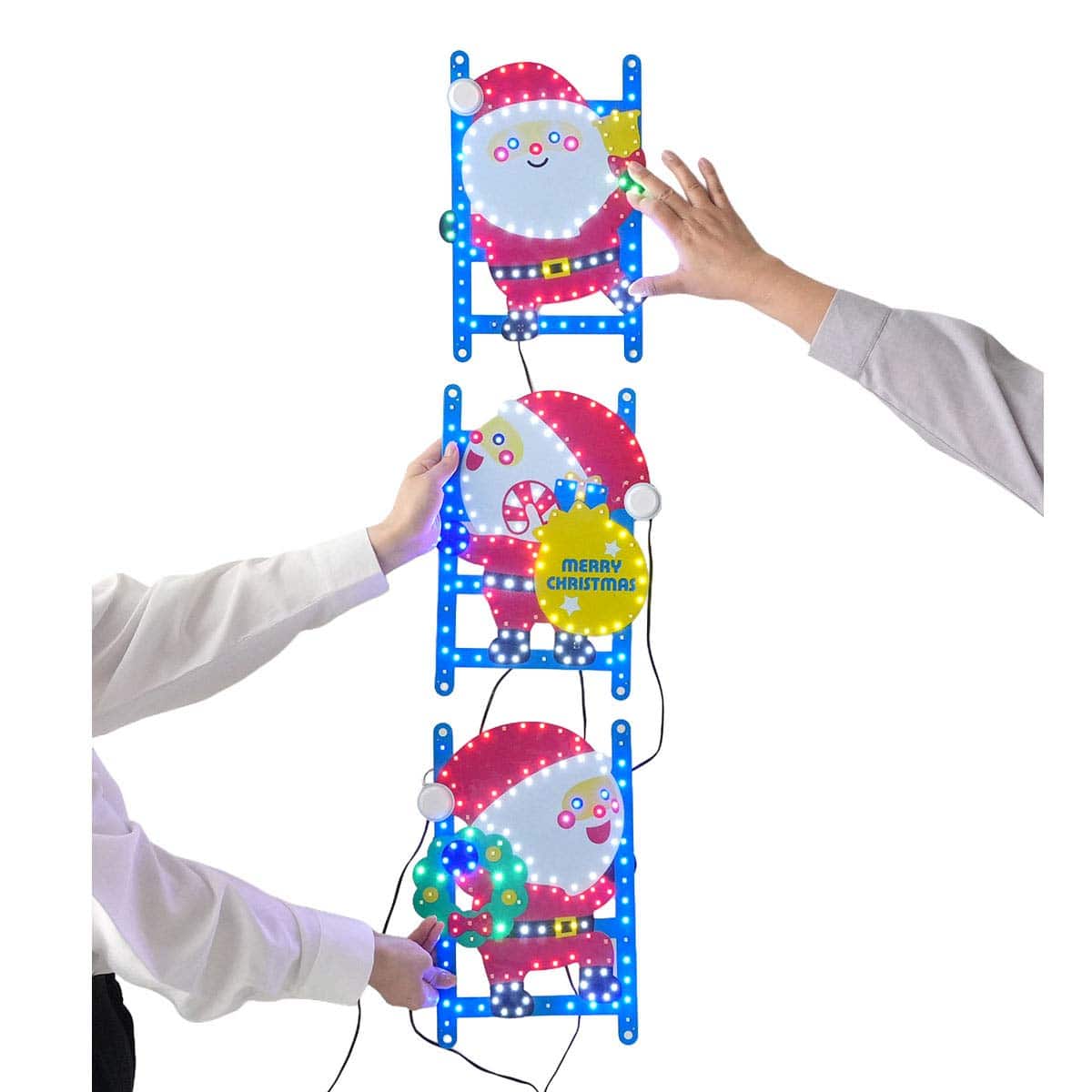 SMD3連モチーフライト はしごサンタ100cm