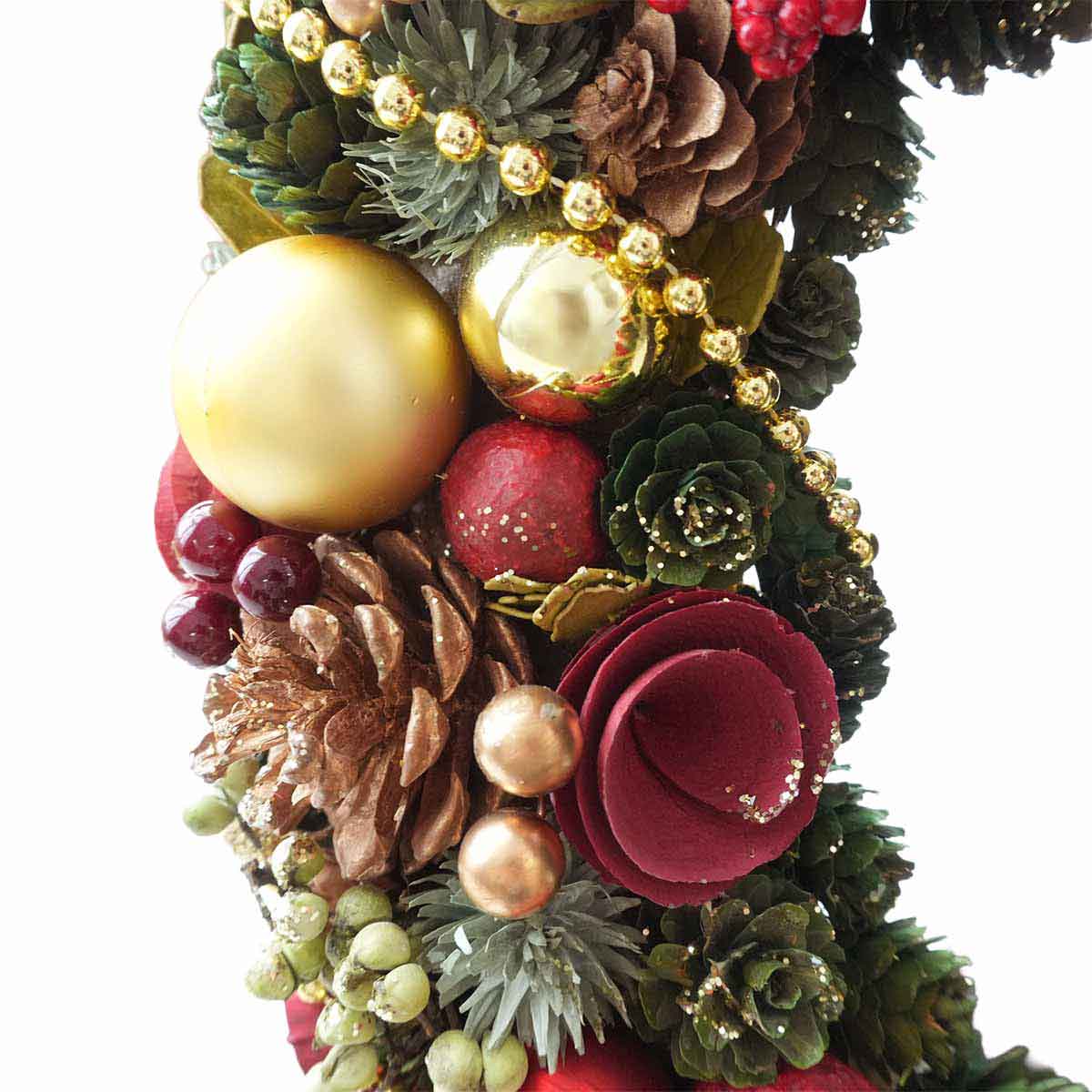 43cmベルベットクリスマスリース