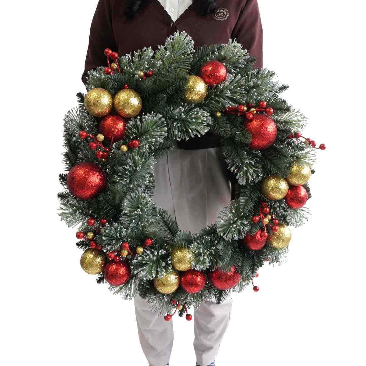 60cmデコレーションクリスマスリース［ストエキオリジナル］