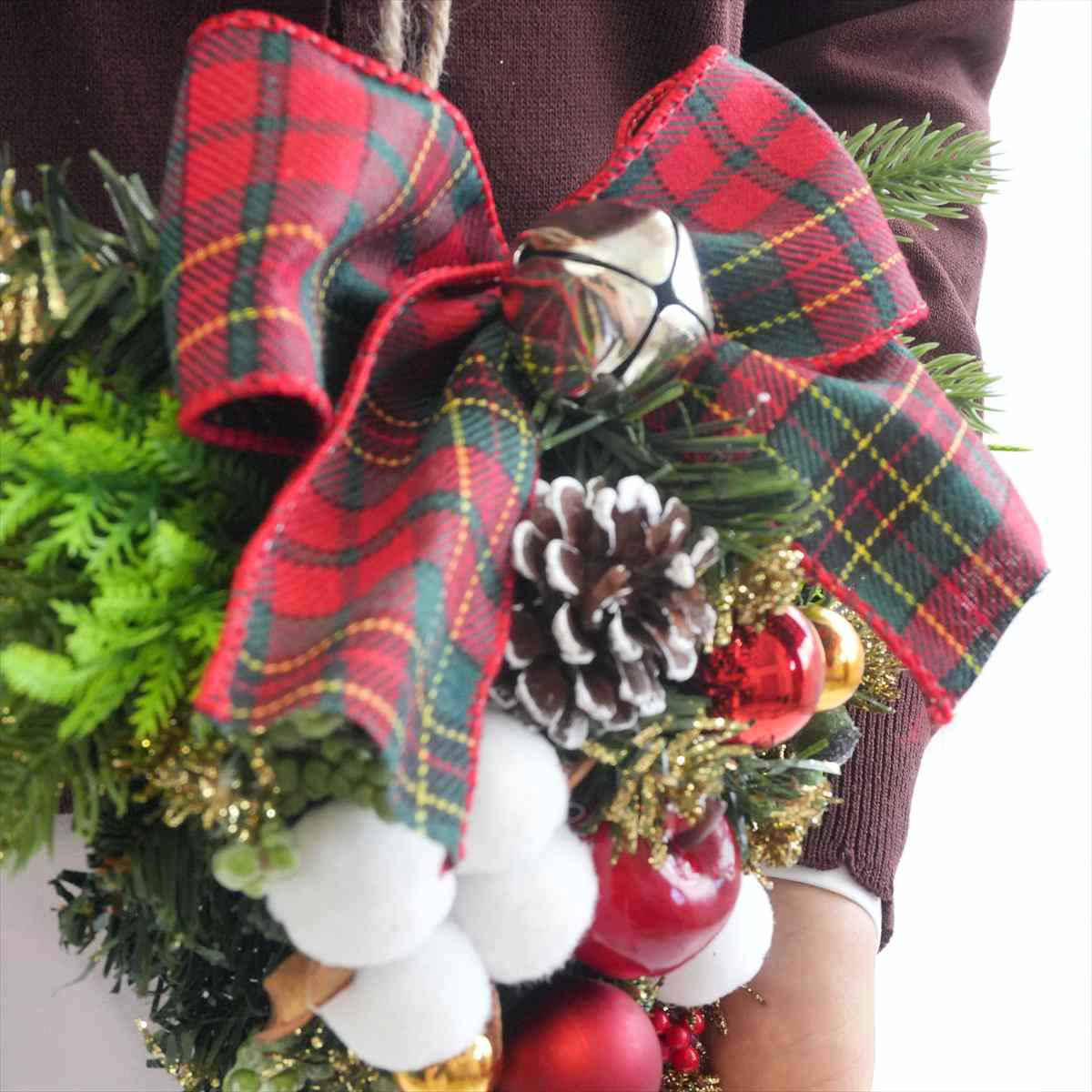 (3)チェックリボン 部分アップ