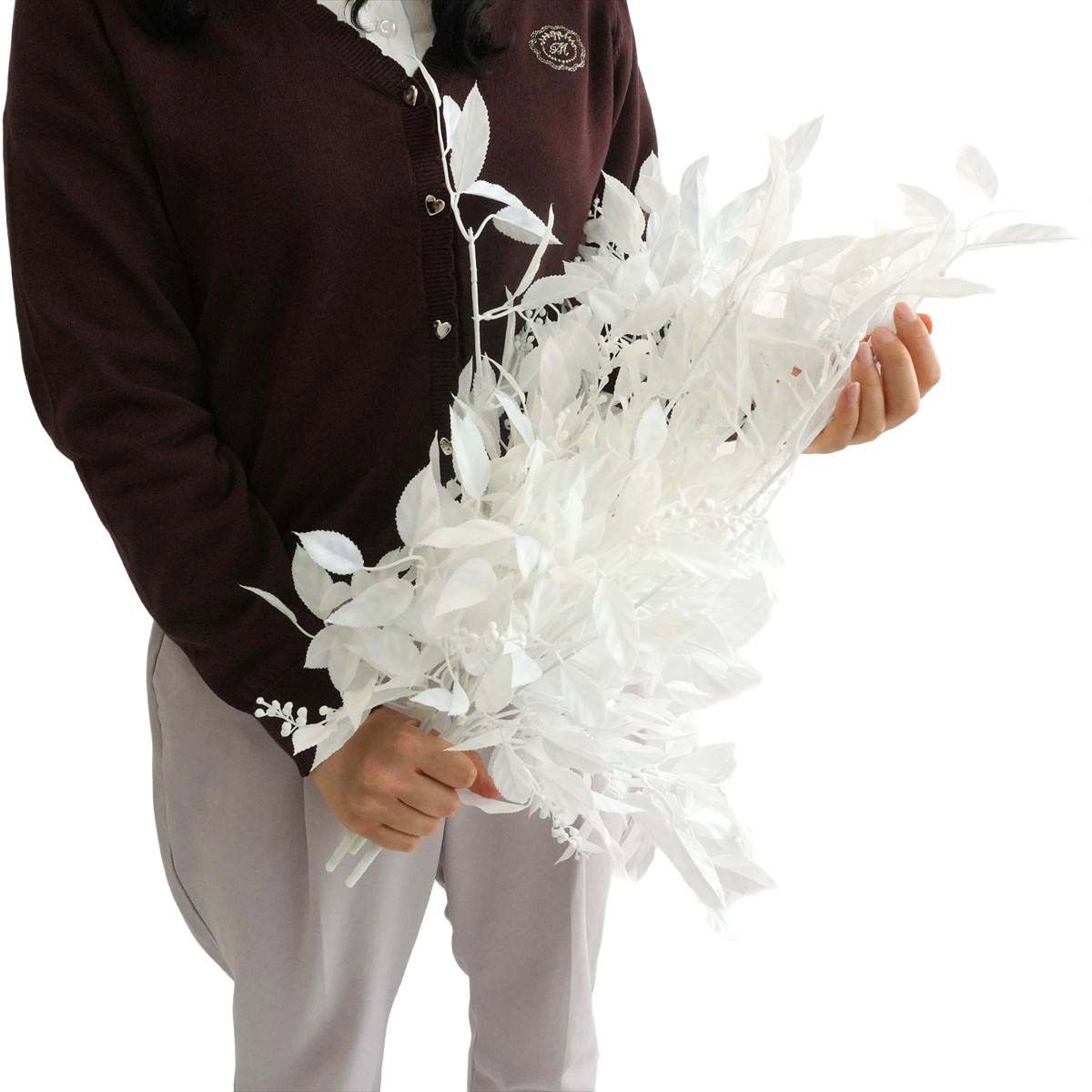 ホワイトイタリアンルスカス造花ハンギング60cm