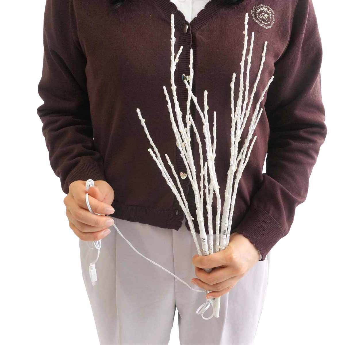 LEDホワイトブランチクリスマスツリー2本セット