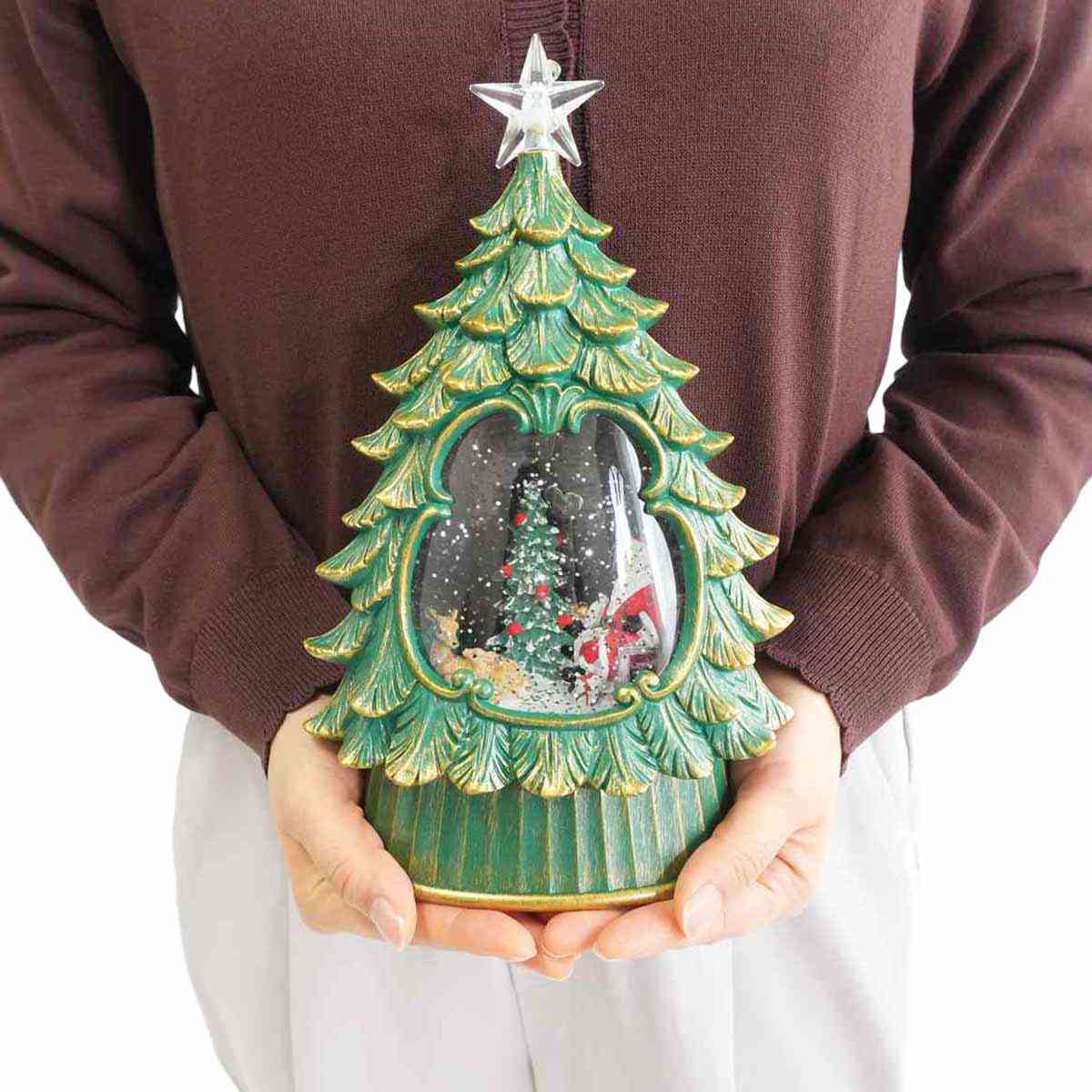 LEDスノーイングライト クリスマスツリーサンタ