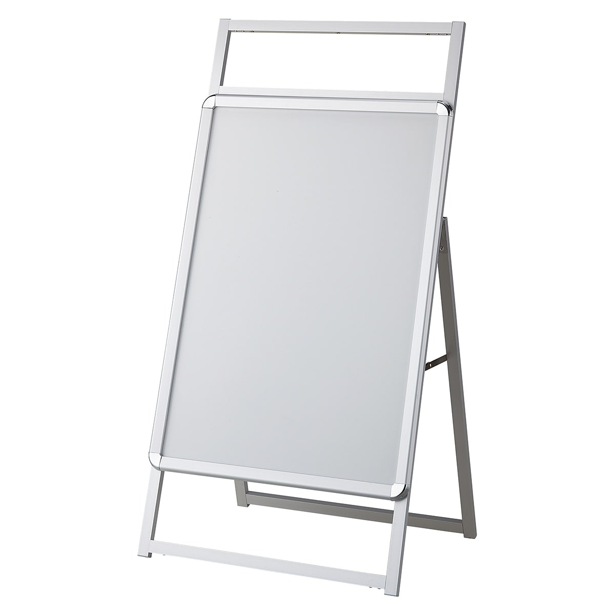 パンフレット差し付き フロントオープンポスタースタンドA1(片面仕様)〔ストエキオリジナル〕 シルバー