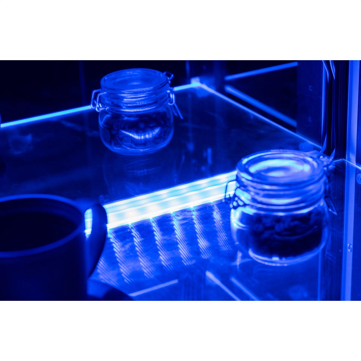 (7)ロータイプ用 ブルーLEDダウンライト横型棚ガラス取付タイプ