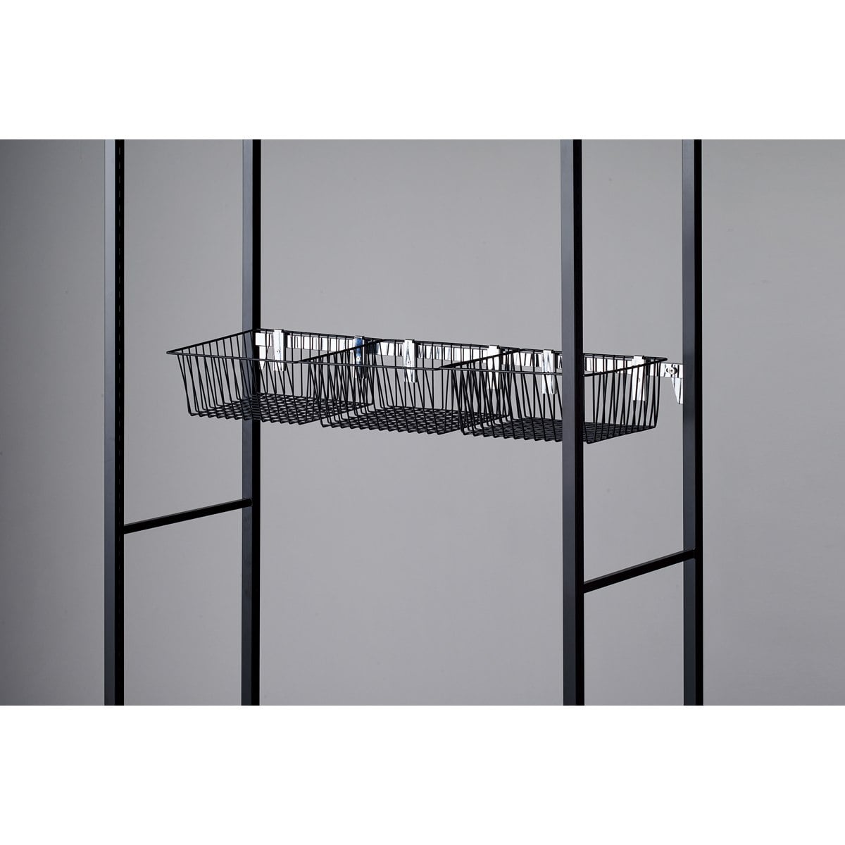 角バー用ネットカゴ 2WAYタイプ(水平／傾斜)〔ストエキオリジナル〕 ブラック