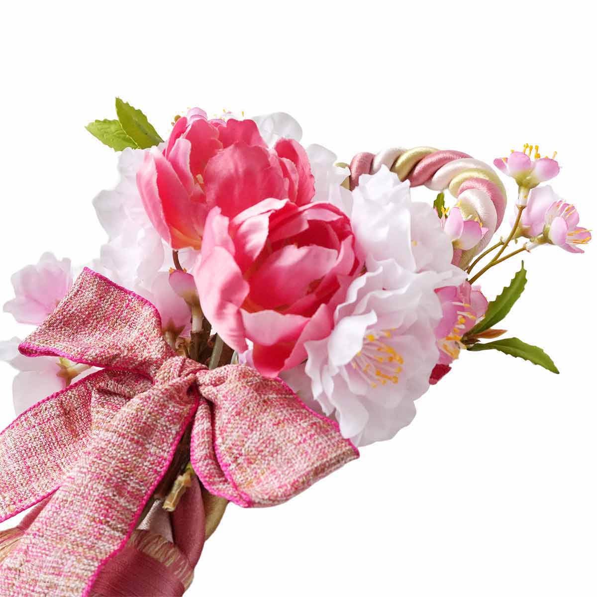 桜タッセル造花リース40cm