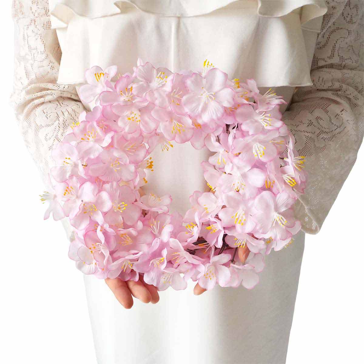 桜リース28cm　(造花)