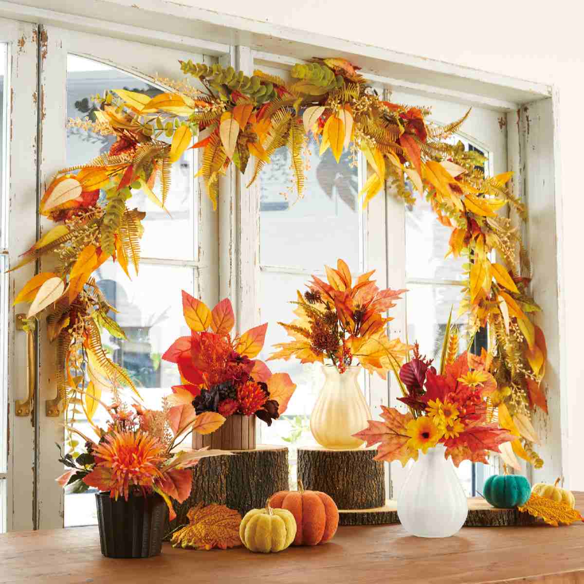 オータムデイジーポット高さ28cm（造花）