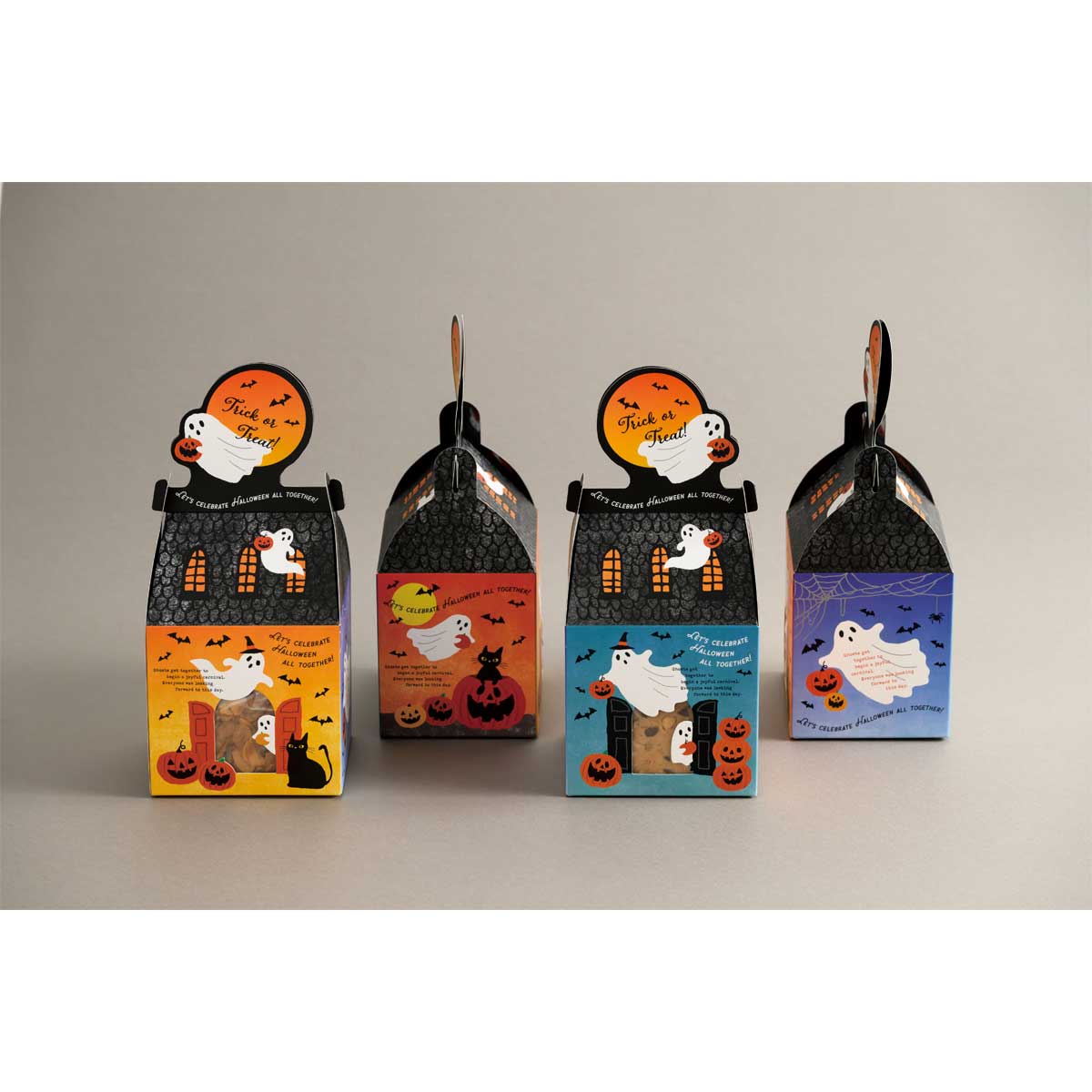 【10枚】 窓付きギフトボックス ゴーストハロウィン