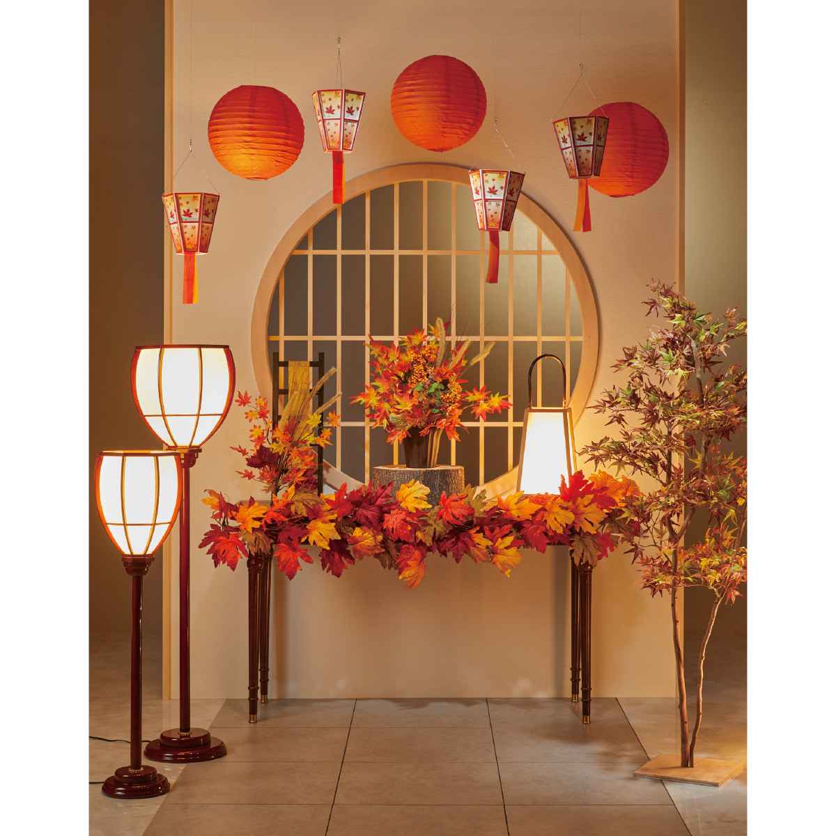 紅葉ミックスアレンジ高さ57cm（造花）